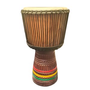 Mahogany djembe drum with natural goat skin head