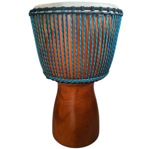 Solid mahogany djembe drum with hand-stretched goat skin